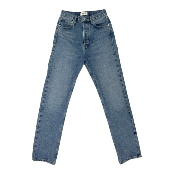 AGOLDE 90's Pinch Waist High Rise Straight Jeans in Navigate Size 24 Button Fly - Picture 2 of 16